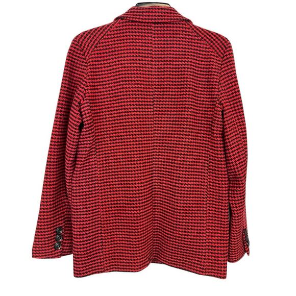Missguided Houndstooth Boyfriend  Blazer Coat red black Size 2 oversized NWT - Picture 10 of 14